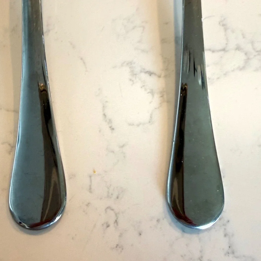 Cambridge Stainless Steel Serving Spoon Set Solid and Slotted Mirror Finish 2pc
